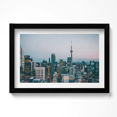 Tablou rama original Panorama orașului seara