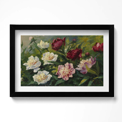 Tablou living cu rama original Flori frumoase pictate