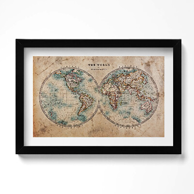 Tablou living cu rama original Hartă veche a lumii