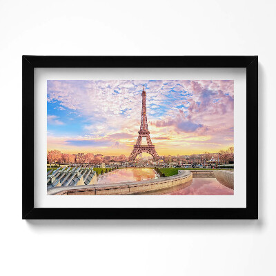 Tablou living cu rama original Vedere romantică a Turnului Eiffel din Paris