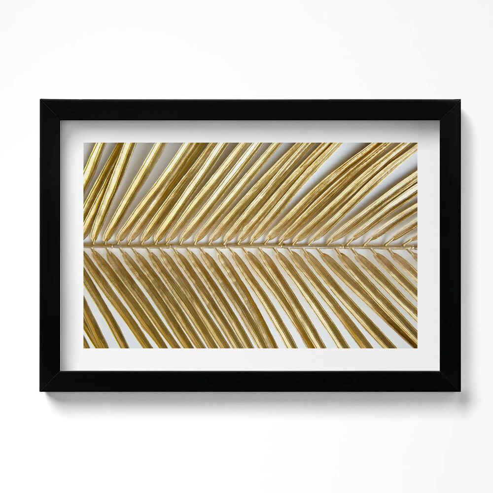 Tablou living cu rama original Glamourul foii de aur