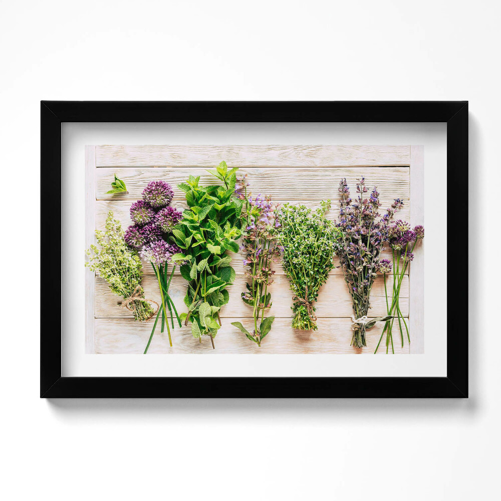Tablou rama original Plante și ierburi pe plăci