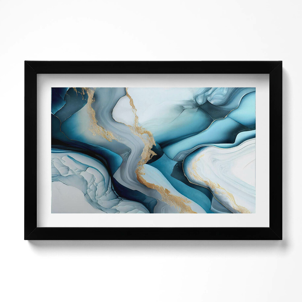 Tablou rama original Textură de marmură lichidă cu aur