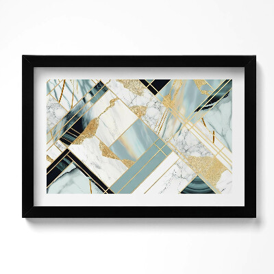 Tablou living cu rama original Abstracție geometrică cu aur