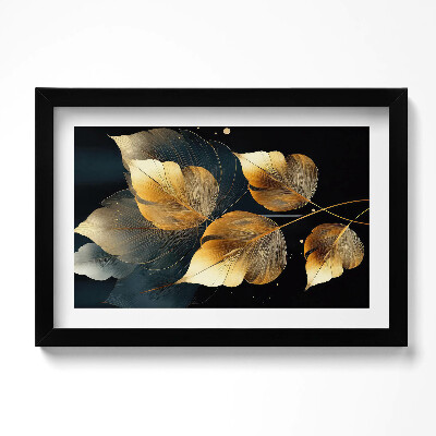 Tablou rama original Frunze de aur glamour