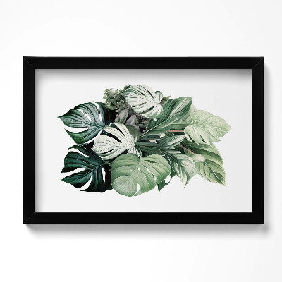 Tablou rama original Frunze de Monstera pictate