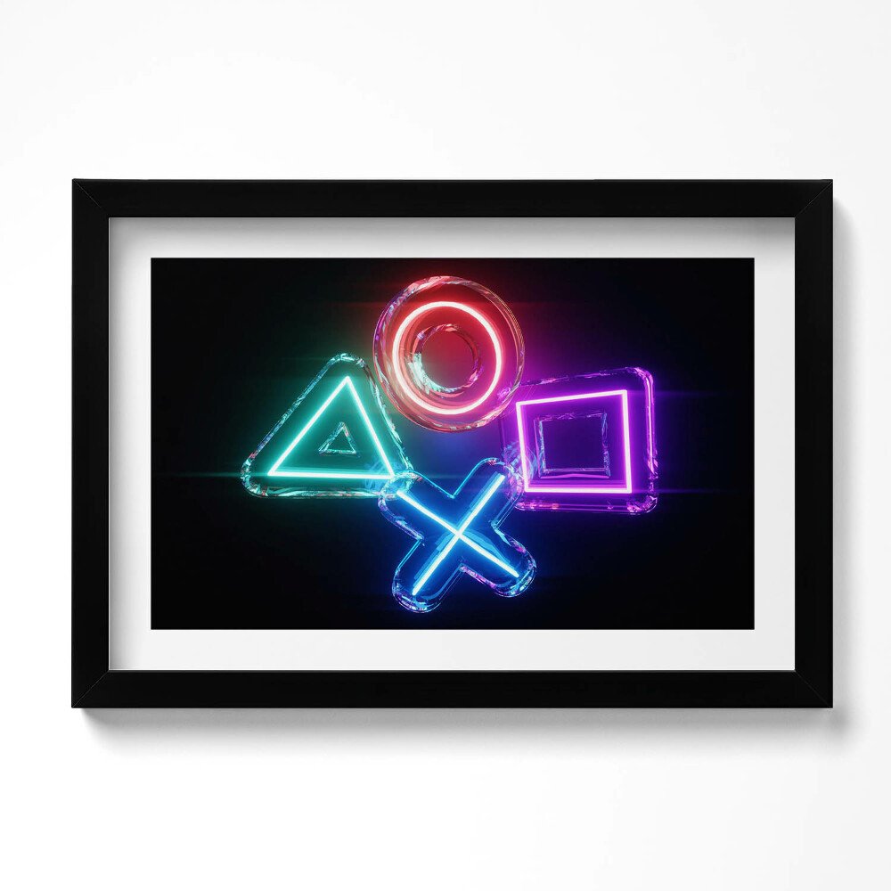 Tablou living cu rama original Simboluri ale jucătorilor - simboluri pe consola