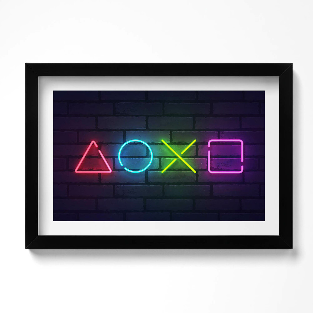 Tablou living cu rama original Simboluri ale jucătorilor - simboluri pe consola