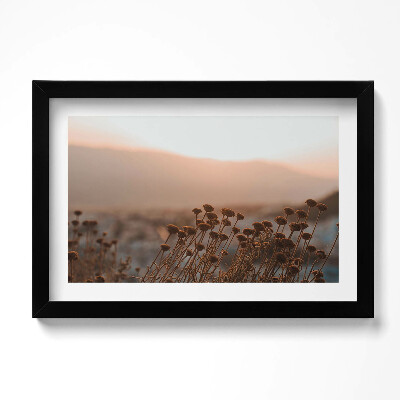 Tablou rama original Peisaj romantic cu iarbă în stil boho