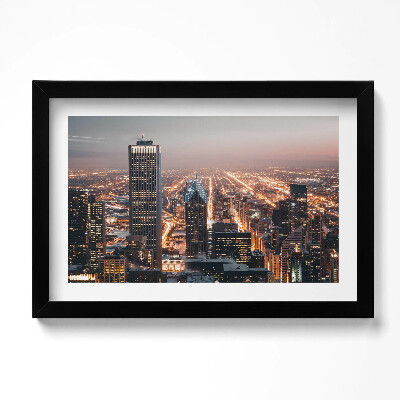 Tablou living cu rama original Orașul de seară