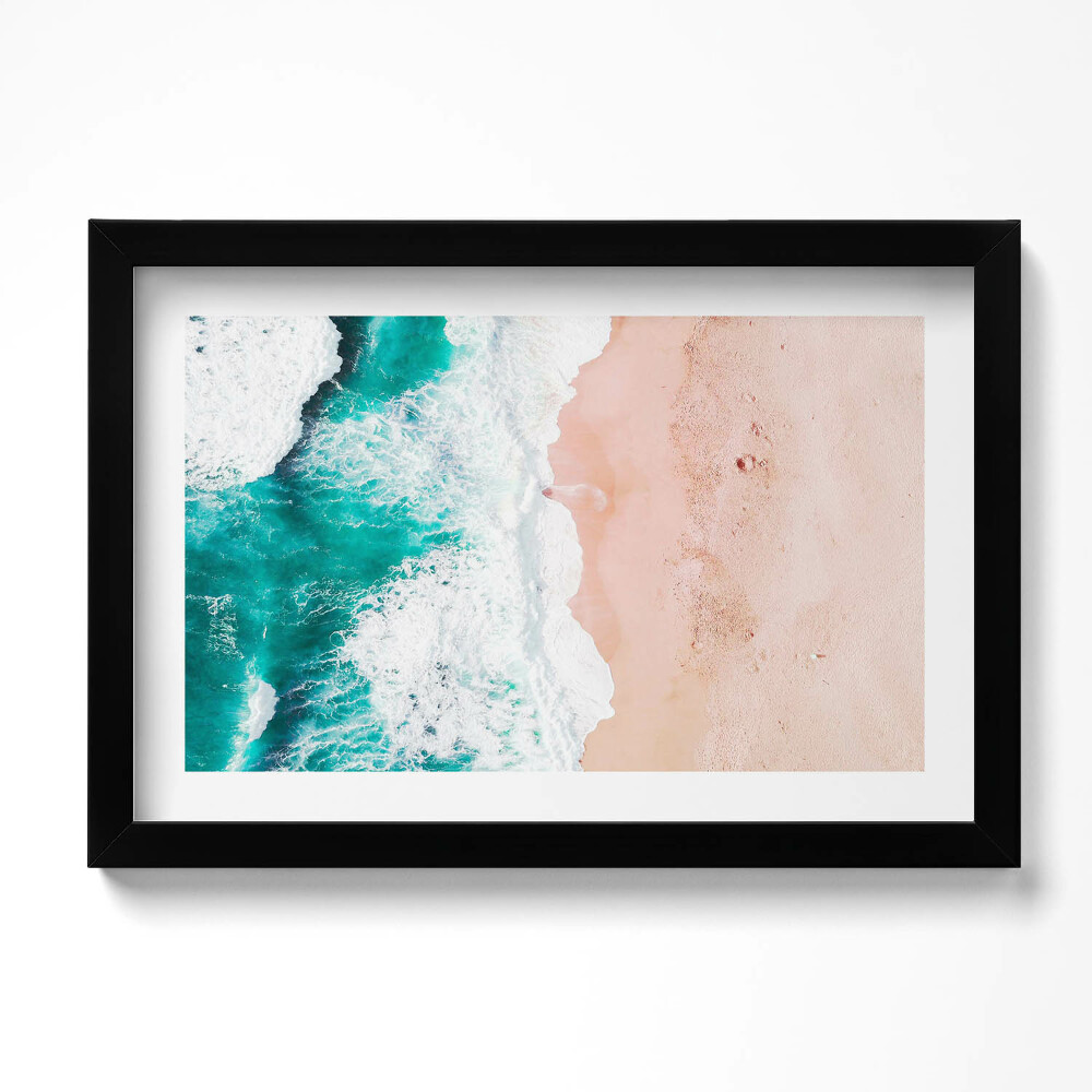 Tablou rama original Valurile mării pe plajă din vedere de pasăre