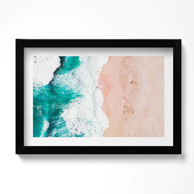 Tablou rama original Valurile mării pe plajă din vedere de pasăre