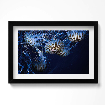 Tablou rama original Meduze albastre în apă