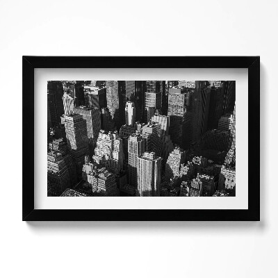 Tablou rama original Arhitectura orașului alb-negru