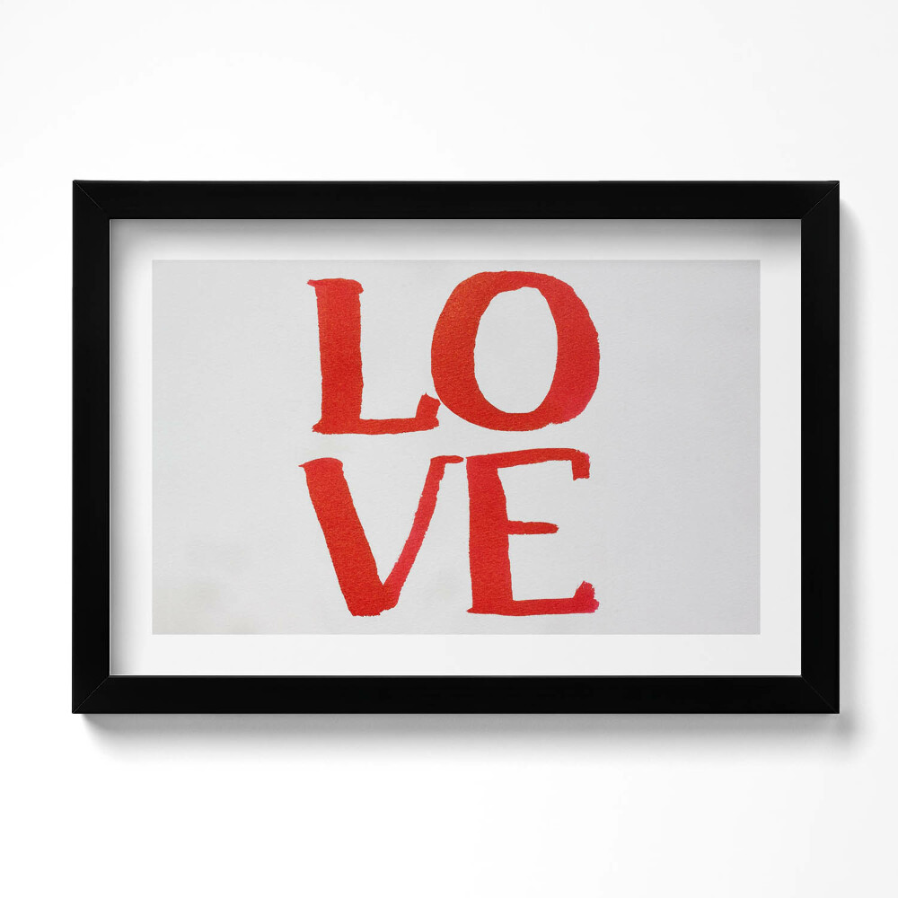 Tablou rama original Graffiti roșu cu litere LOVE