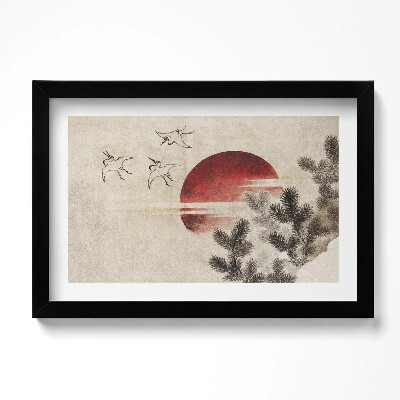 Tablou rama original Arta japoneză a apusului de soare