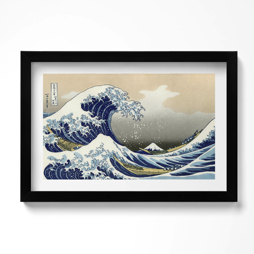 Tablou living cu rama original Marele Val de lângă Kanagawa