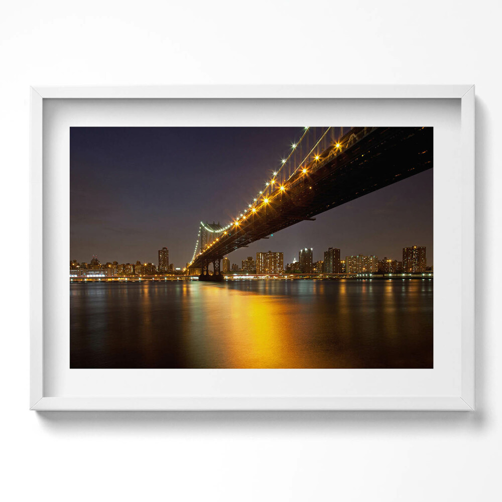 Tablou rama excepţional Podul Brooklyn iluminat din New York