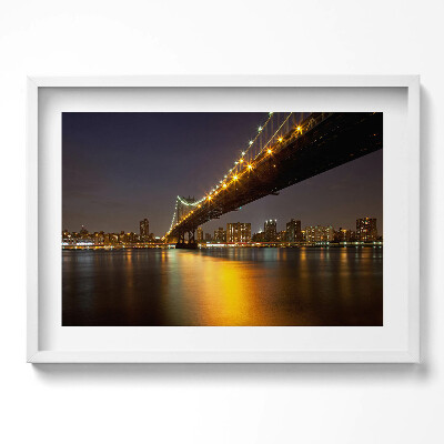 Tablou rama excepţional Podul Brooklyn iluminat din New York