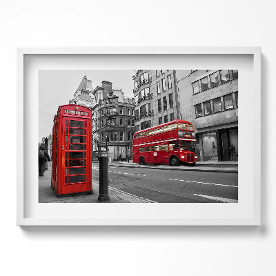 Tablou rama excepţional Autobuz american de epocă pe stradă