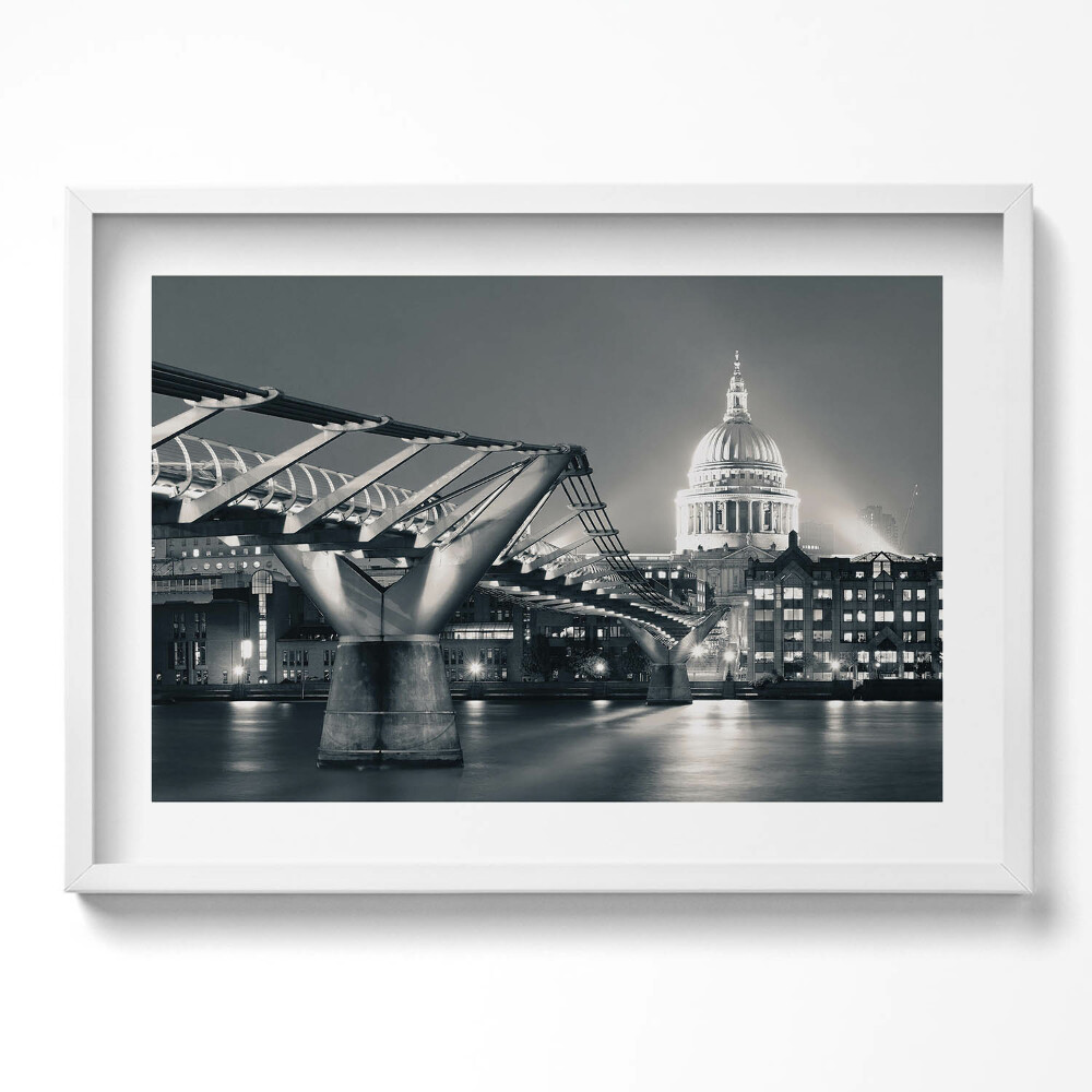 Tablou rama excepţional Peisaj urban alb-negru