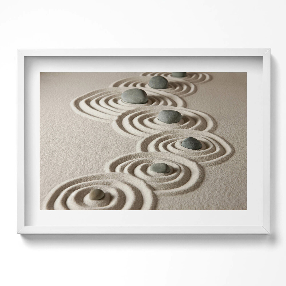 Tablou rama excepţional Zen - pietre pe cercuri de nisip