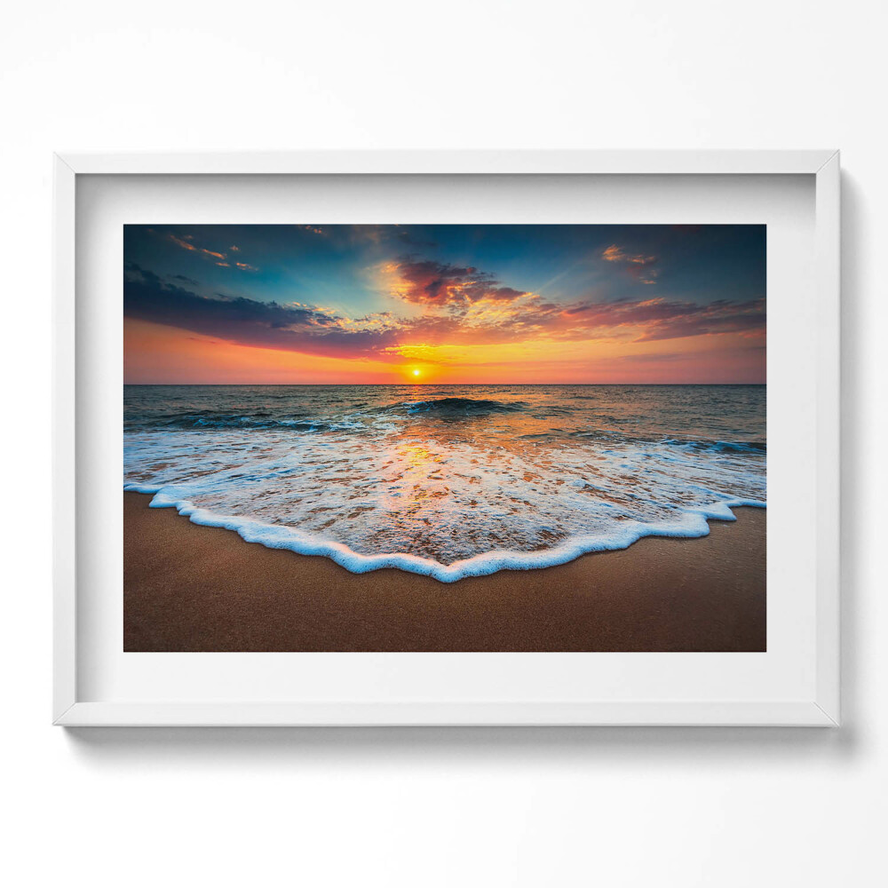 Tablou rama excepţional Peisaj cu apusul soarelui peste mare