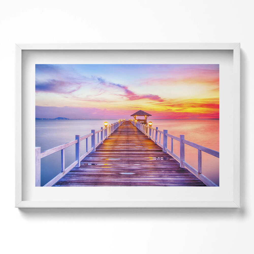 Tablou rama excepţional Podul împădurit din port