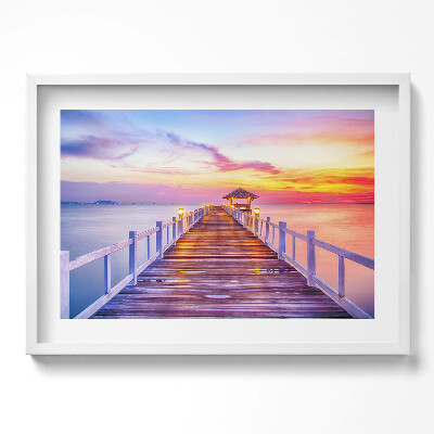 Tablou rama excepţional Podul împădurit din port