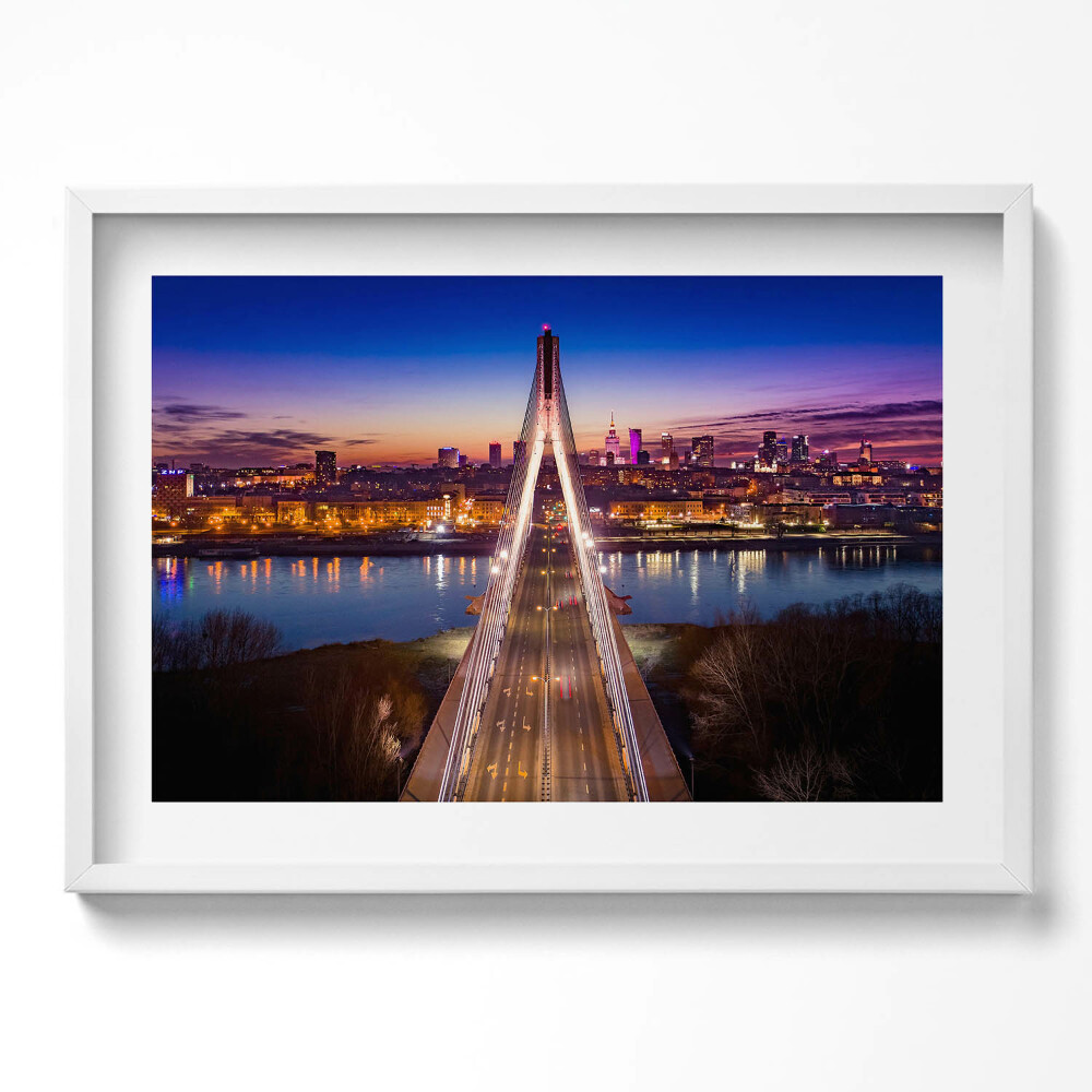 Tablou living cu rama excepţional Podul și orașul seara