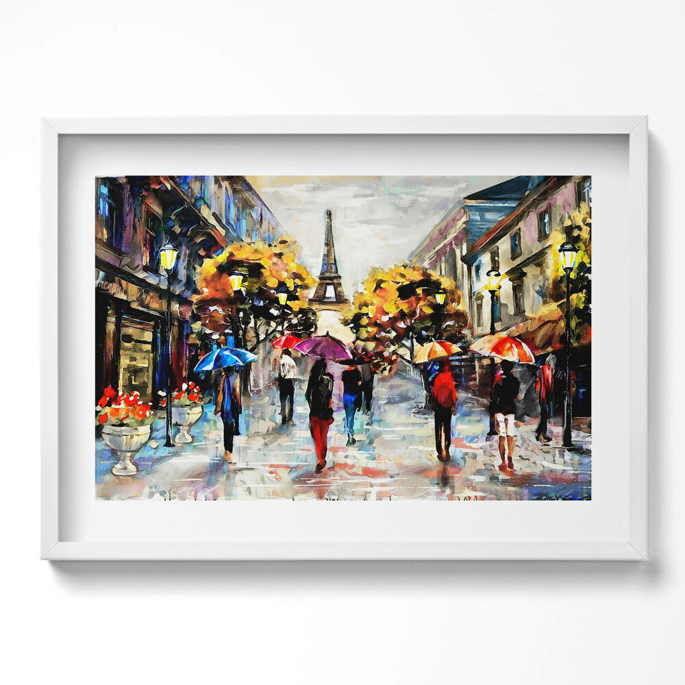Tablou rama excepţional Străzile Eiffel Nova - Toamna pictată