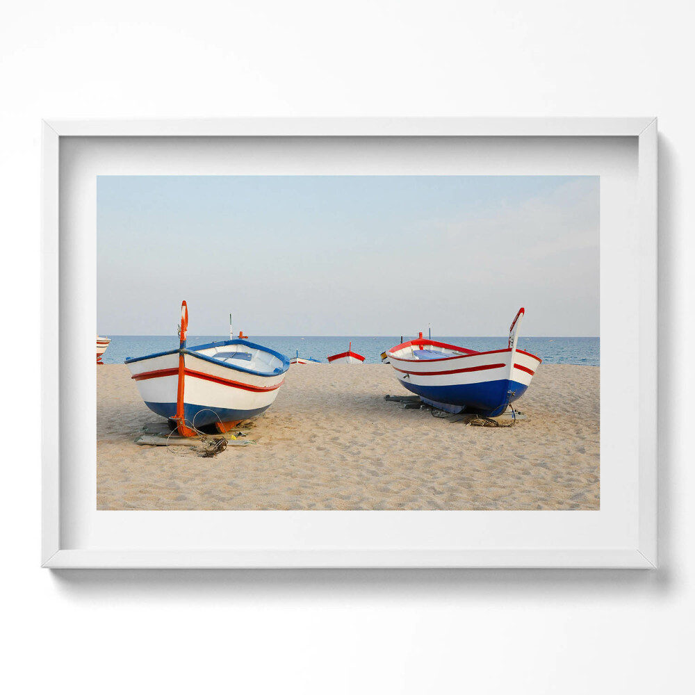 Tablou rama excepţional Bărci pe plajă