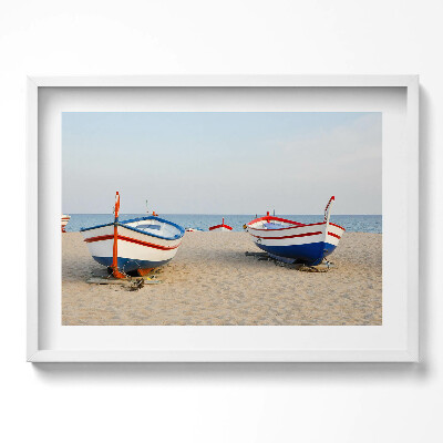 Tablou rama excepţional Bărci pe plajă