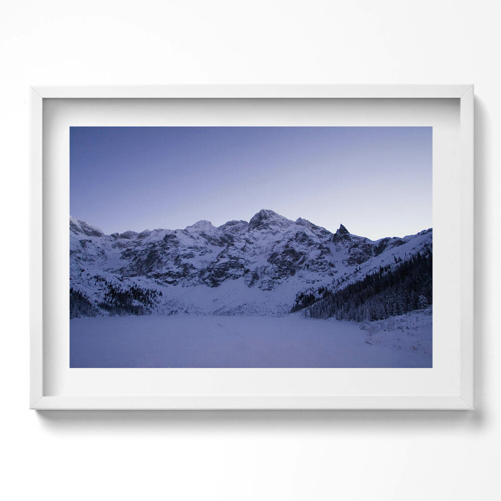 Tablou living cu rama excepţional Peisaj al munților acoperiți de zăpadă