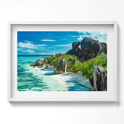 Tablou rama excepţional Peisaj de vară cu plajă și ocean