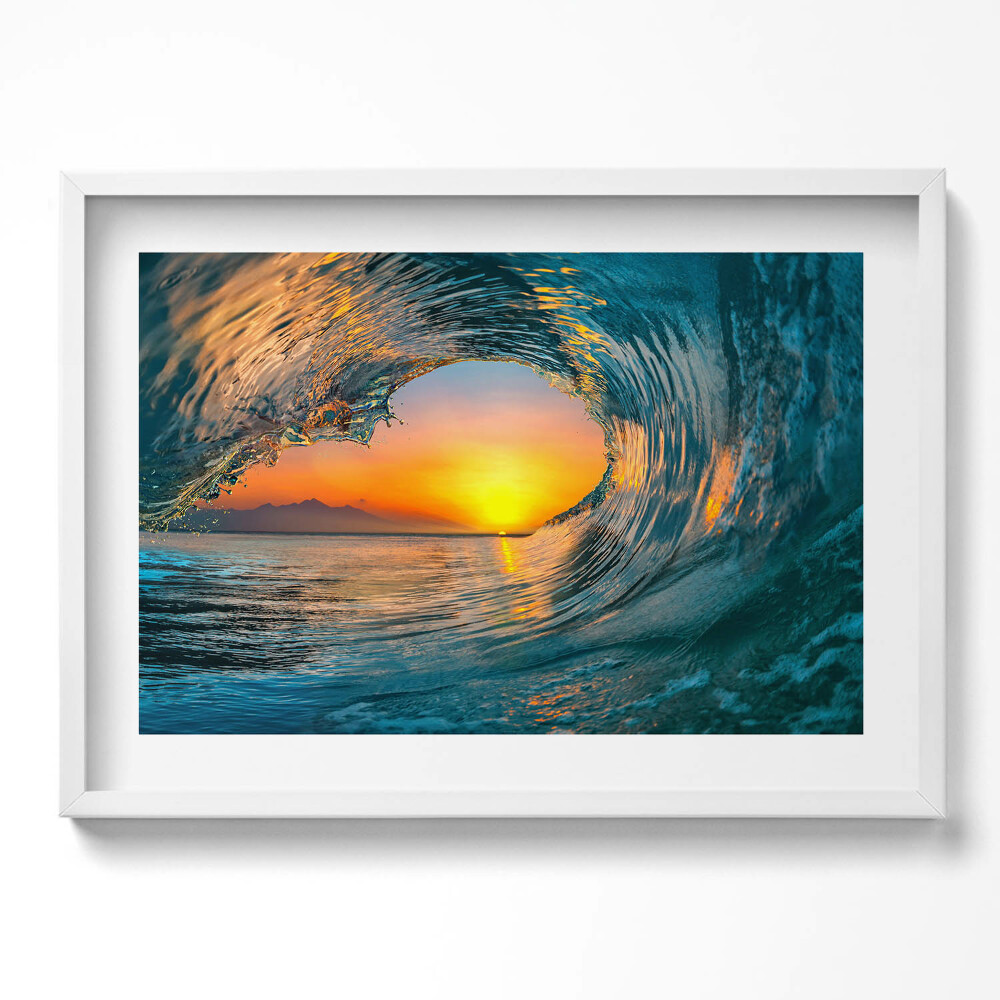 Tablou living cu rama excepţional Val de apă la apus