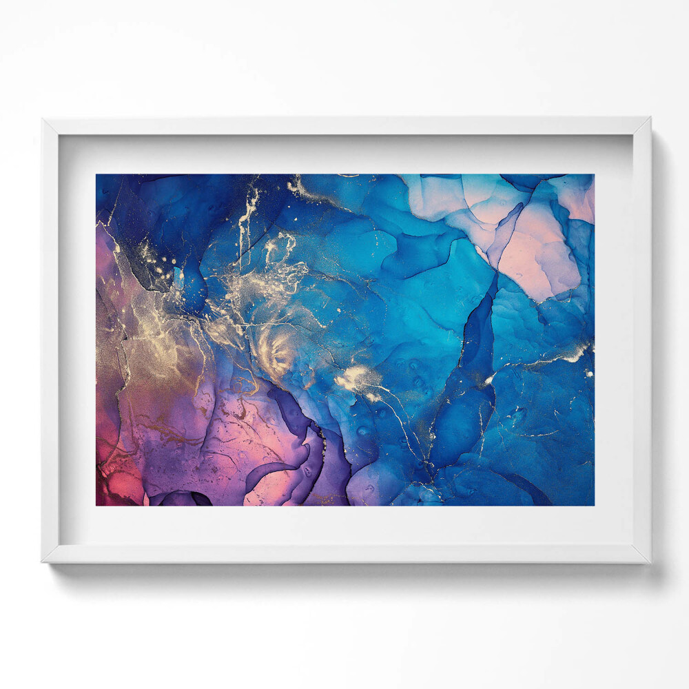 Tablou rama excepţional Abstract albastru cu roz