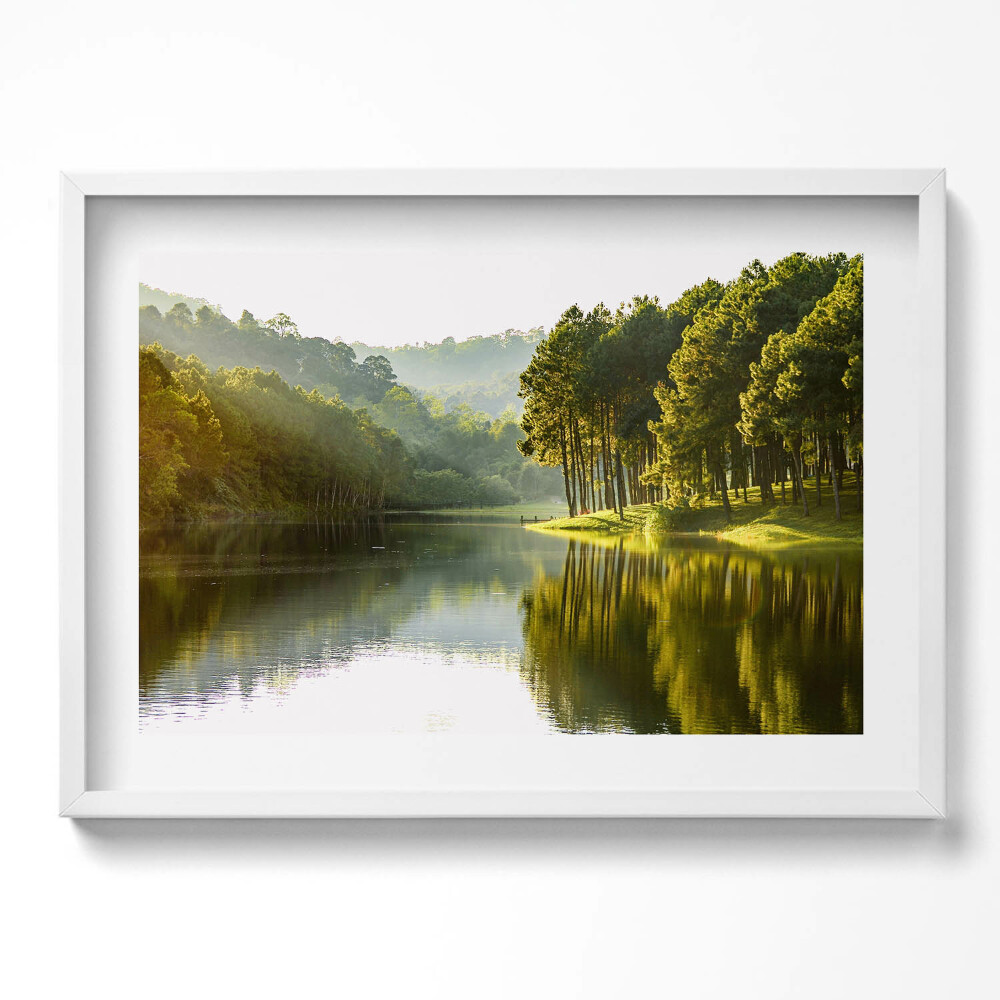 Tablou rama excepţional Peisajul râului verde