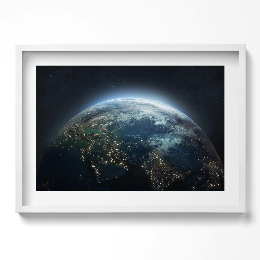 Tablou living cu rama excepţional Vedere a Pământului din spațiu
