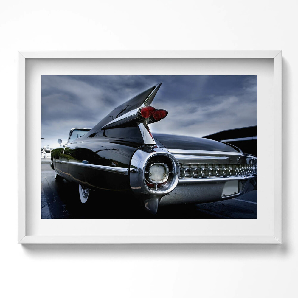Tablou rama excepţional Mașină de epocă Cadillac negru
