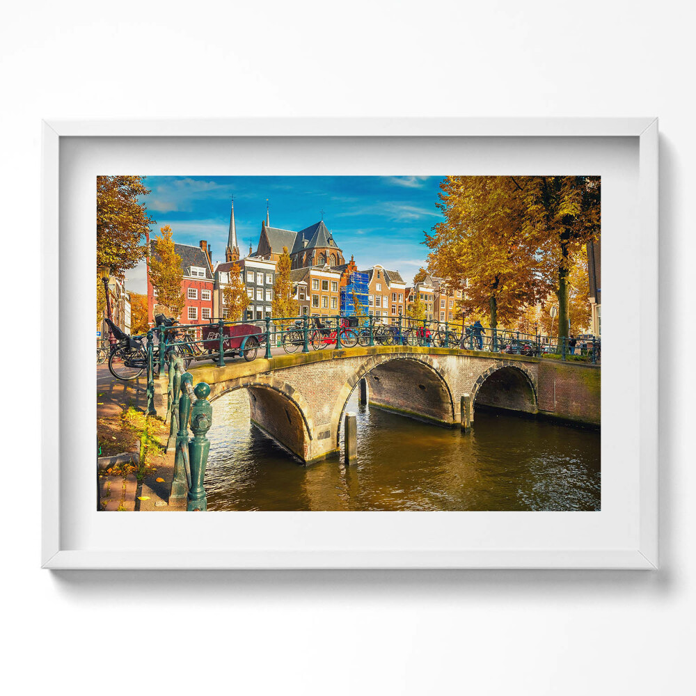 Tablou rama excepţional Albastrul de toamnă al Amsterdamului