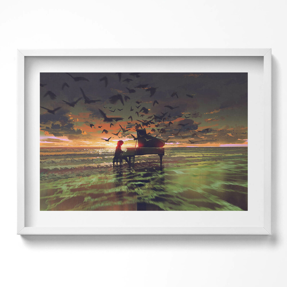 Tablou rama excepţional Concert pe plajă