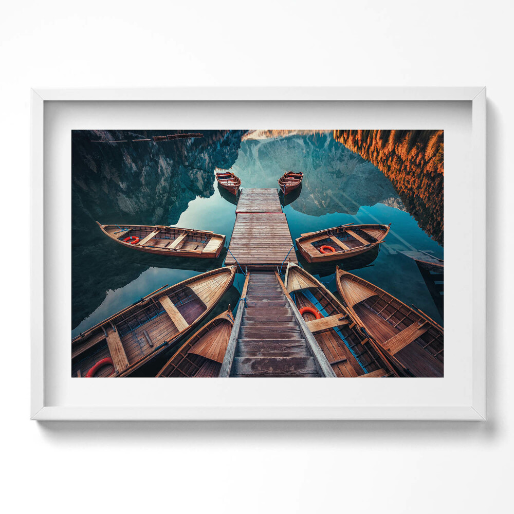 Tablou rama excepţional Digul și Lacul Pragser Wildsee