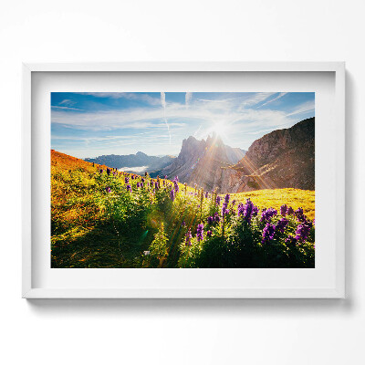 Tablou living cu rama excepţional Peisaj Dolomiți