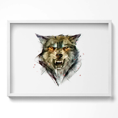 Tablou rama excepţional Portretul desenat al unui lup