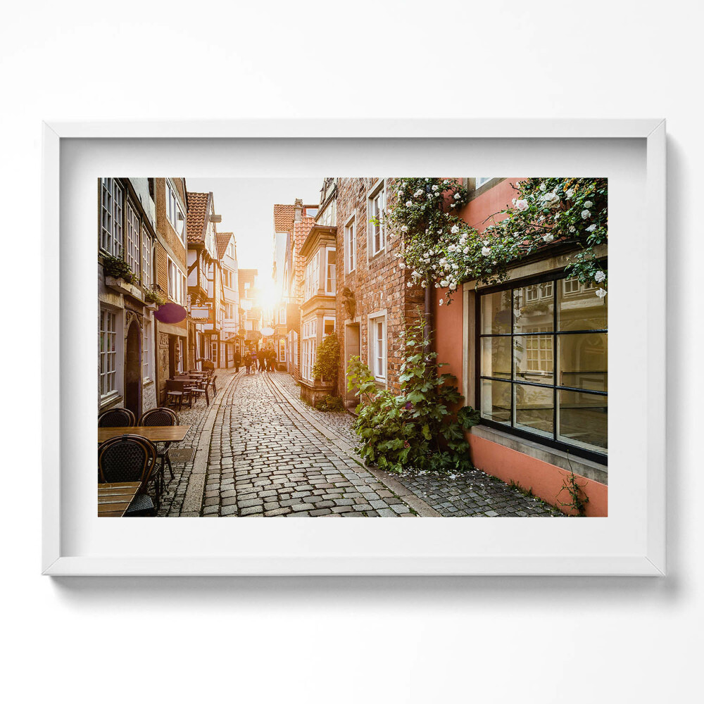 Tablou rama excepţional Stradă italiană printre clădiri