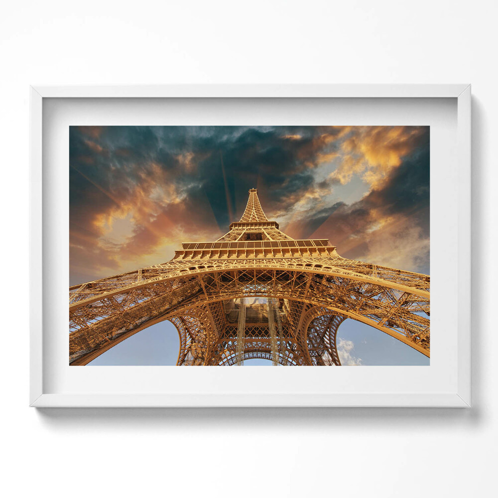 Tablou living cu rama excepţional Turnul Eiffel în lumina soarelui