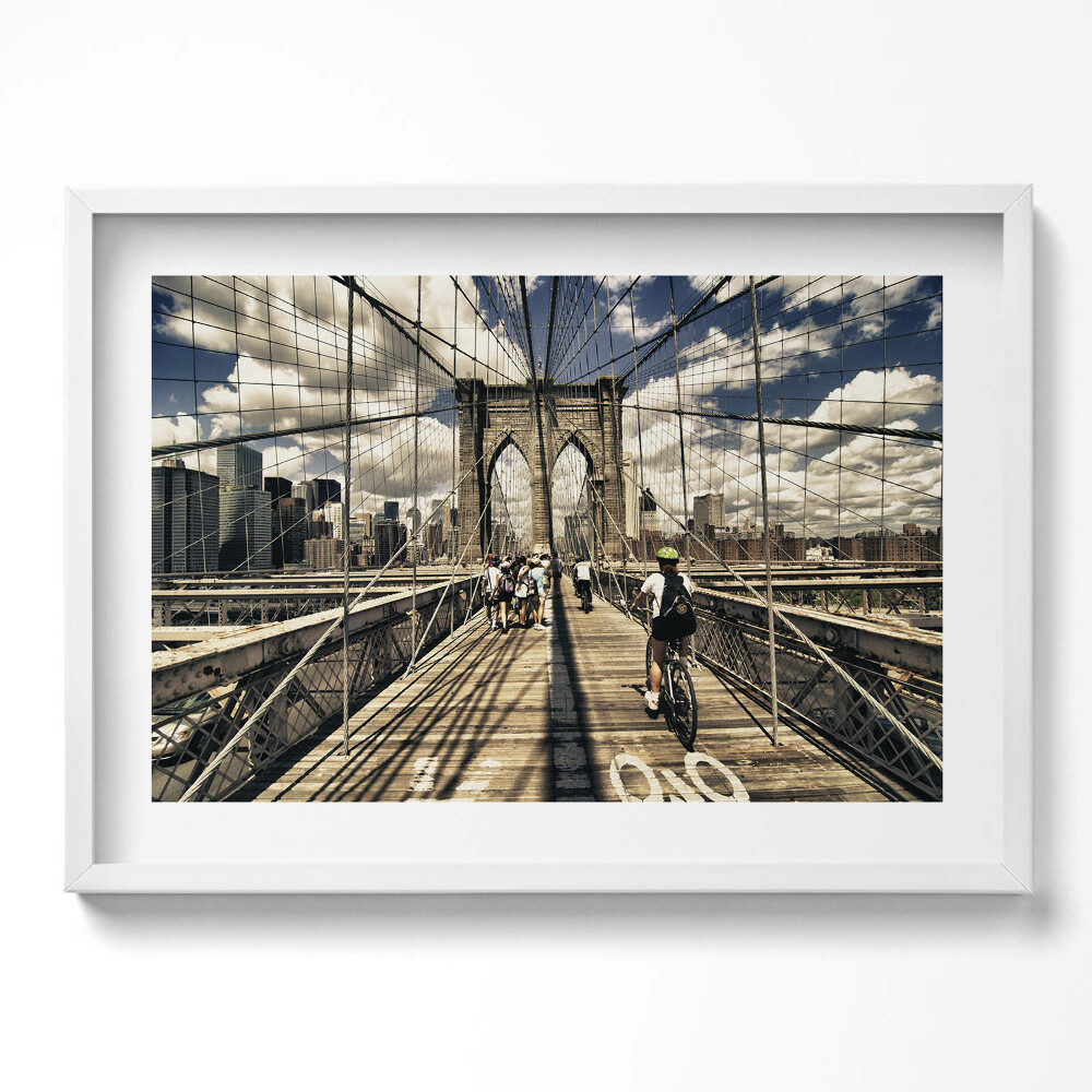 Tablou living cu rama excepţional Vedere a podului Brooklyn, New York
