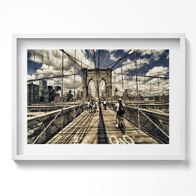 Tablou living cu rama excepţional Vedere a podului Brooklyn, New York