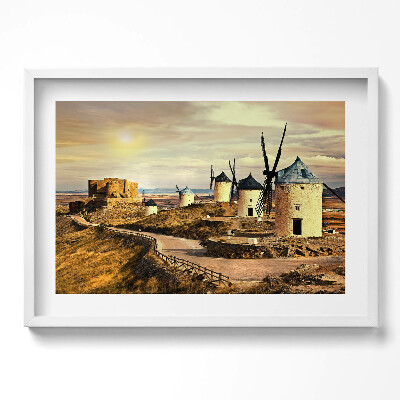 Tablou living cu rama excepţional Morile de vânt din Cosuegra